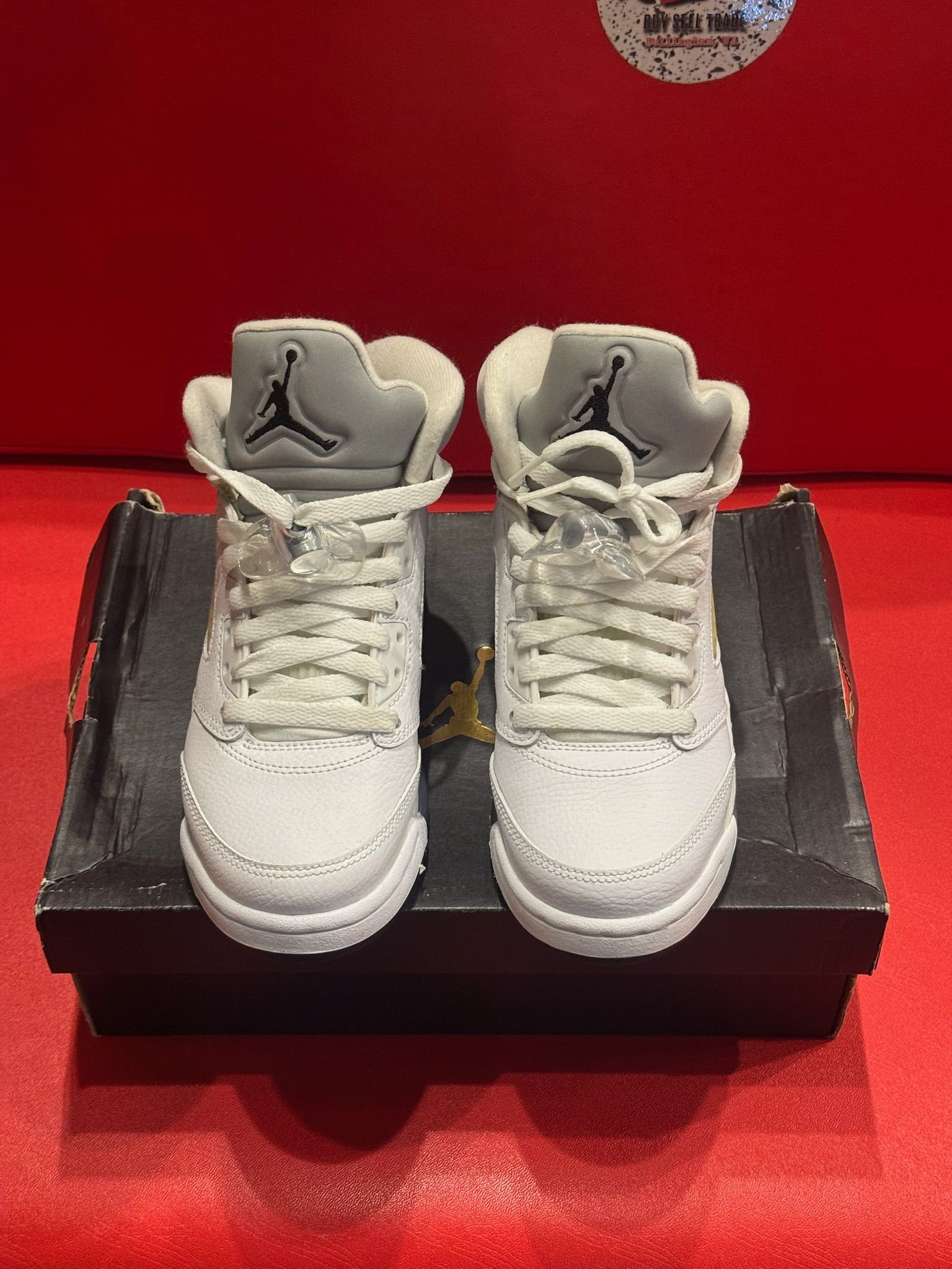 4Y Jordan 5 White Metallic