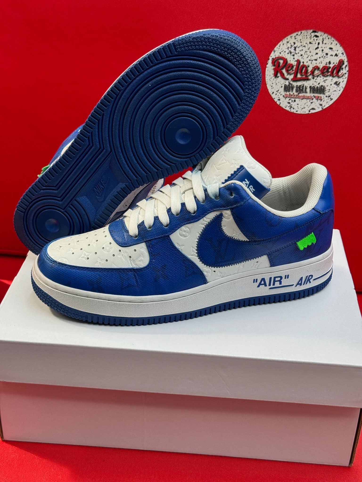 7.5M 9W Louis Vuitton X Off White X Nike White Blue