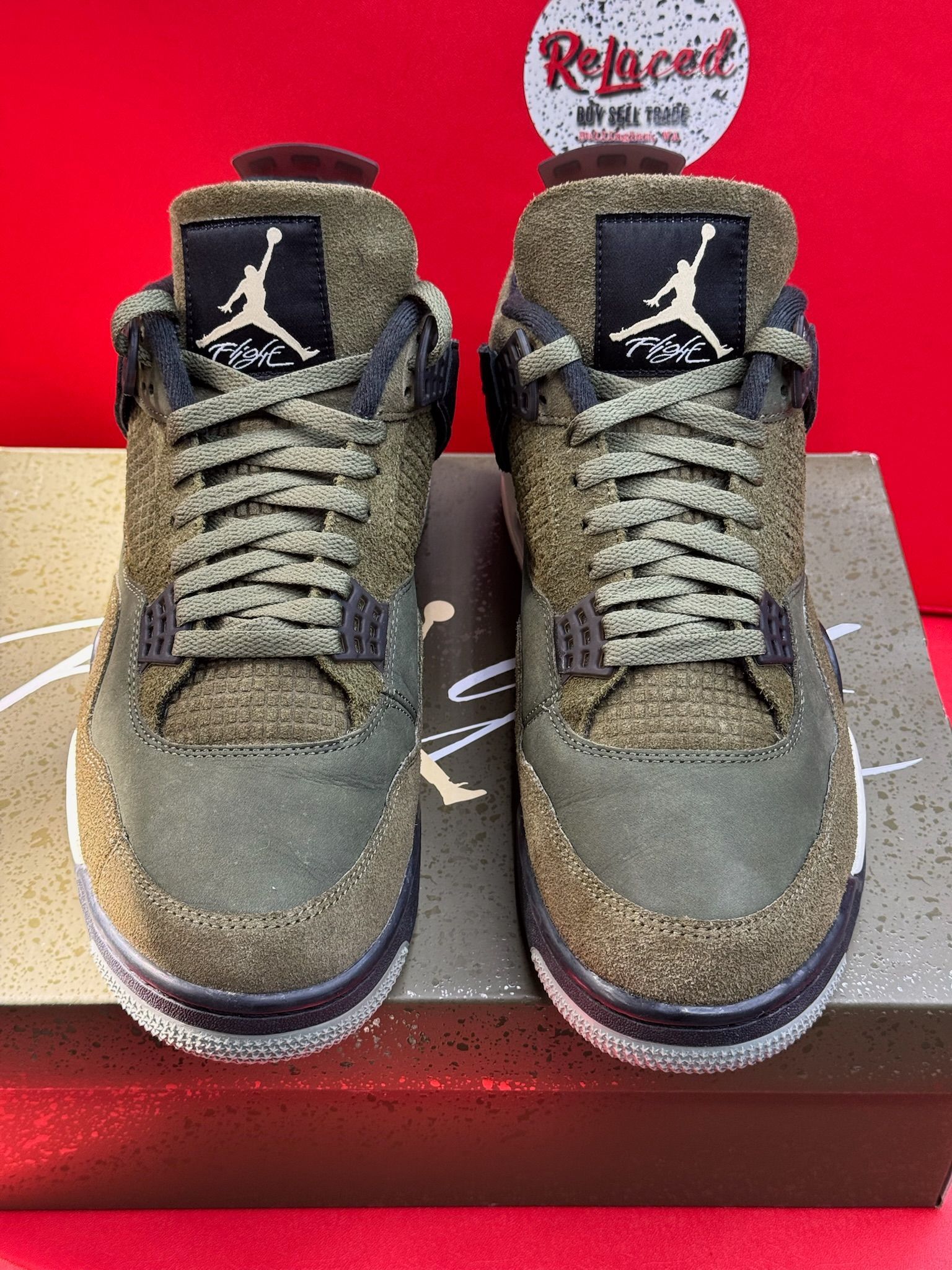12M Jordan 4 Retro Craft med Olive