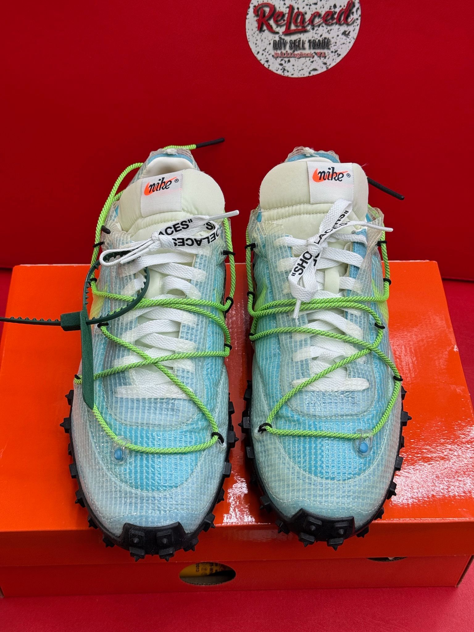 9.5M Off-White XNike Waffle racer Vivid Sky