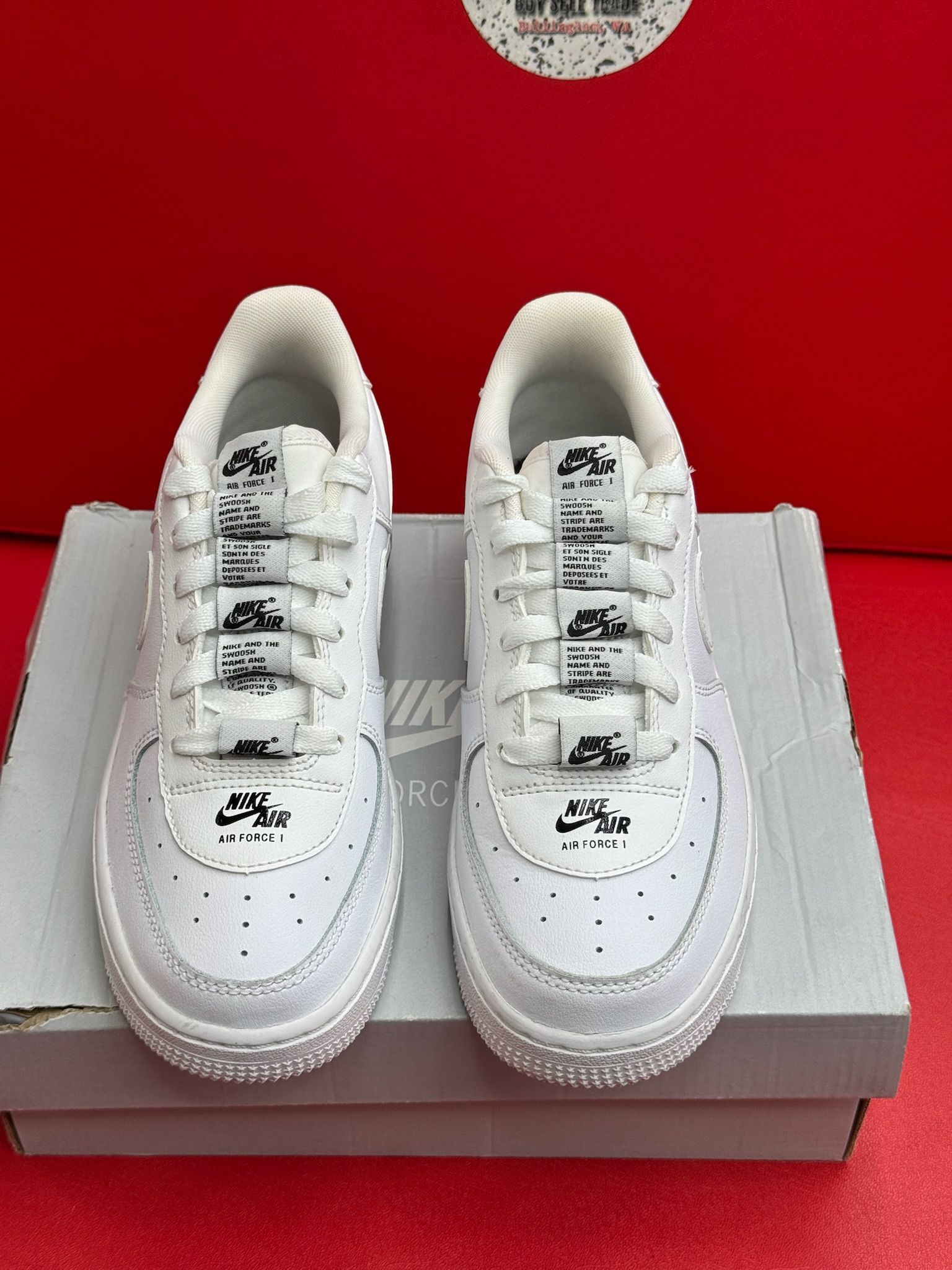 4.5Y Airforce 1 LV8 3 White Black