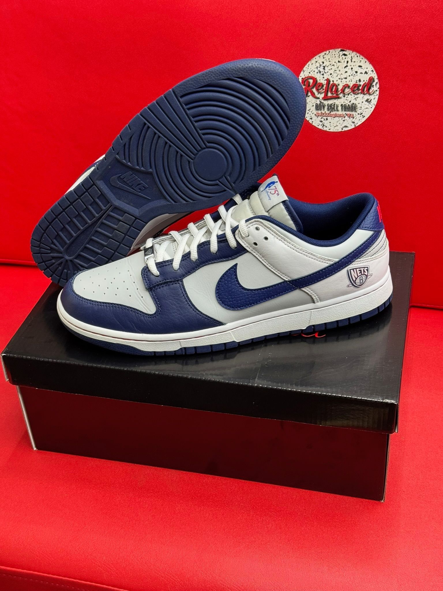 13M Nike Dunk Low EMB NBA 75th anniversary Brk Nets