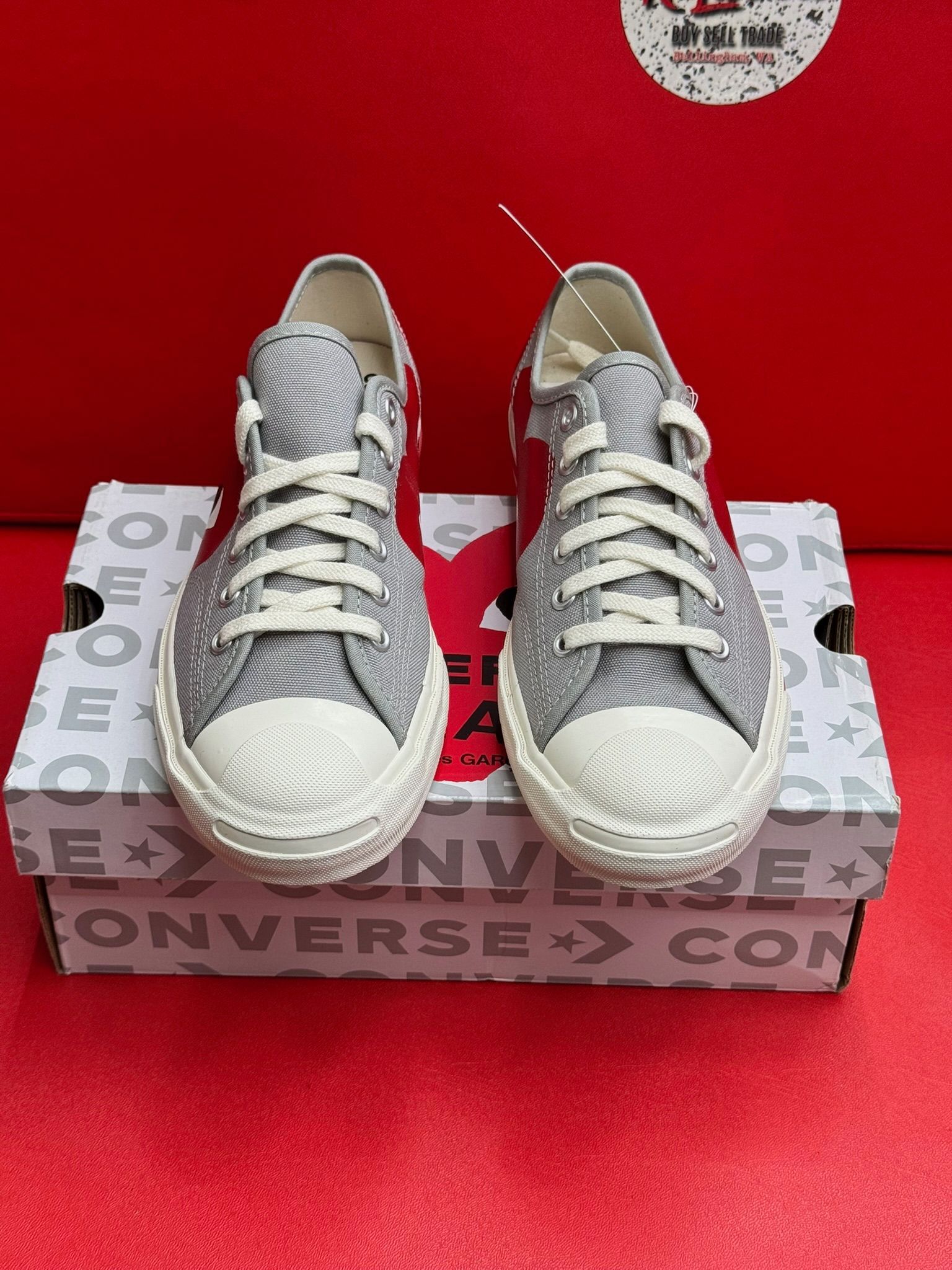 9.5W Converse Jack Purcell Comme des Garcons Grey Red