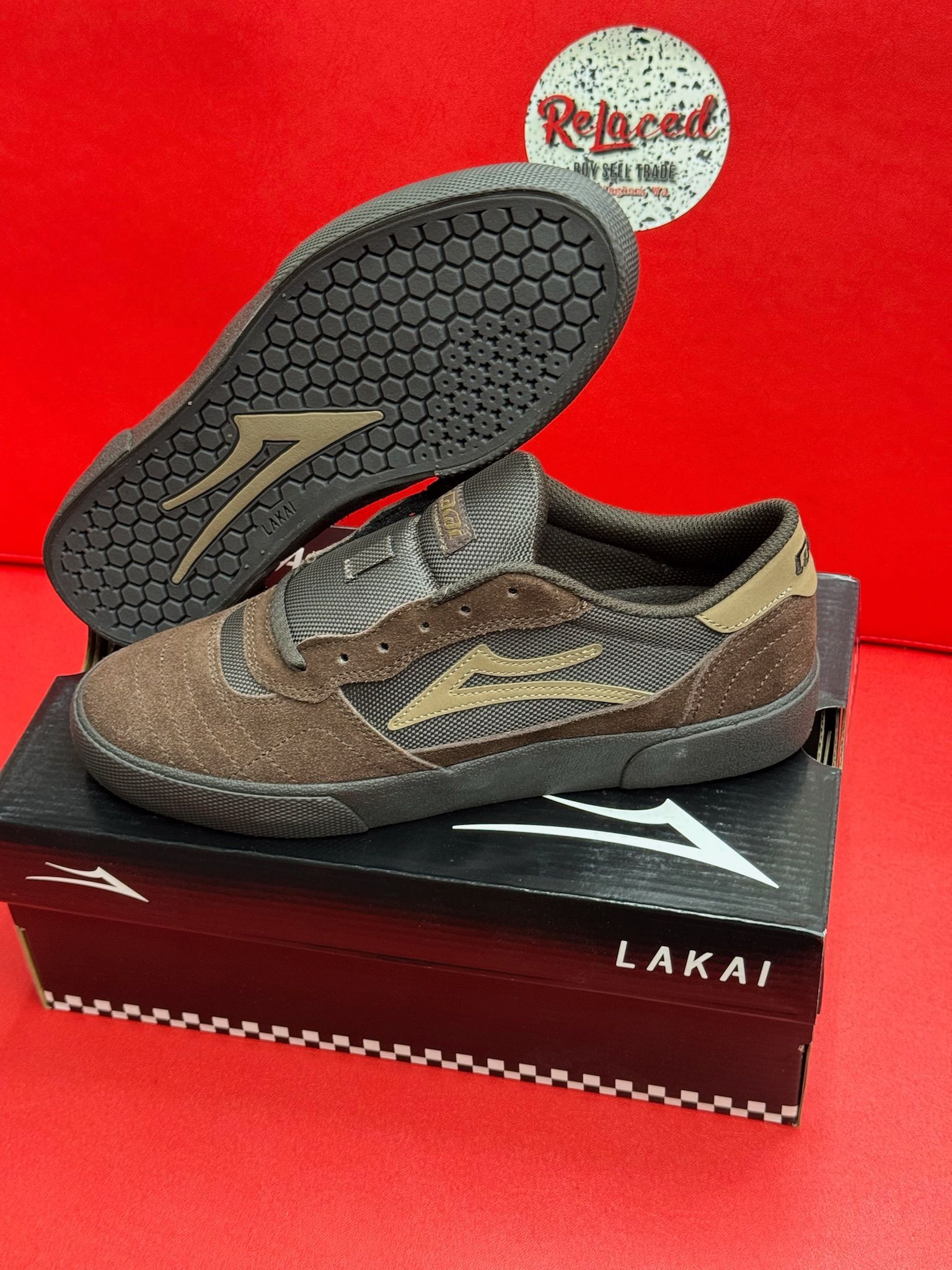 9M Lakai Cambridge Chestnut Suede Monochrome