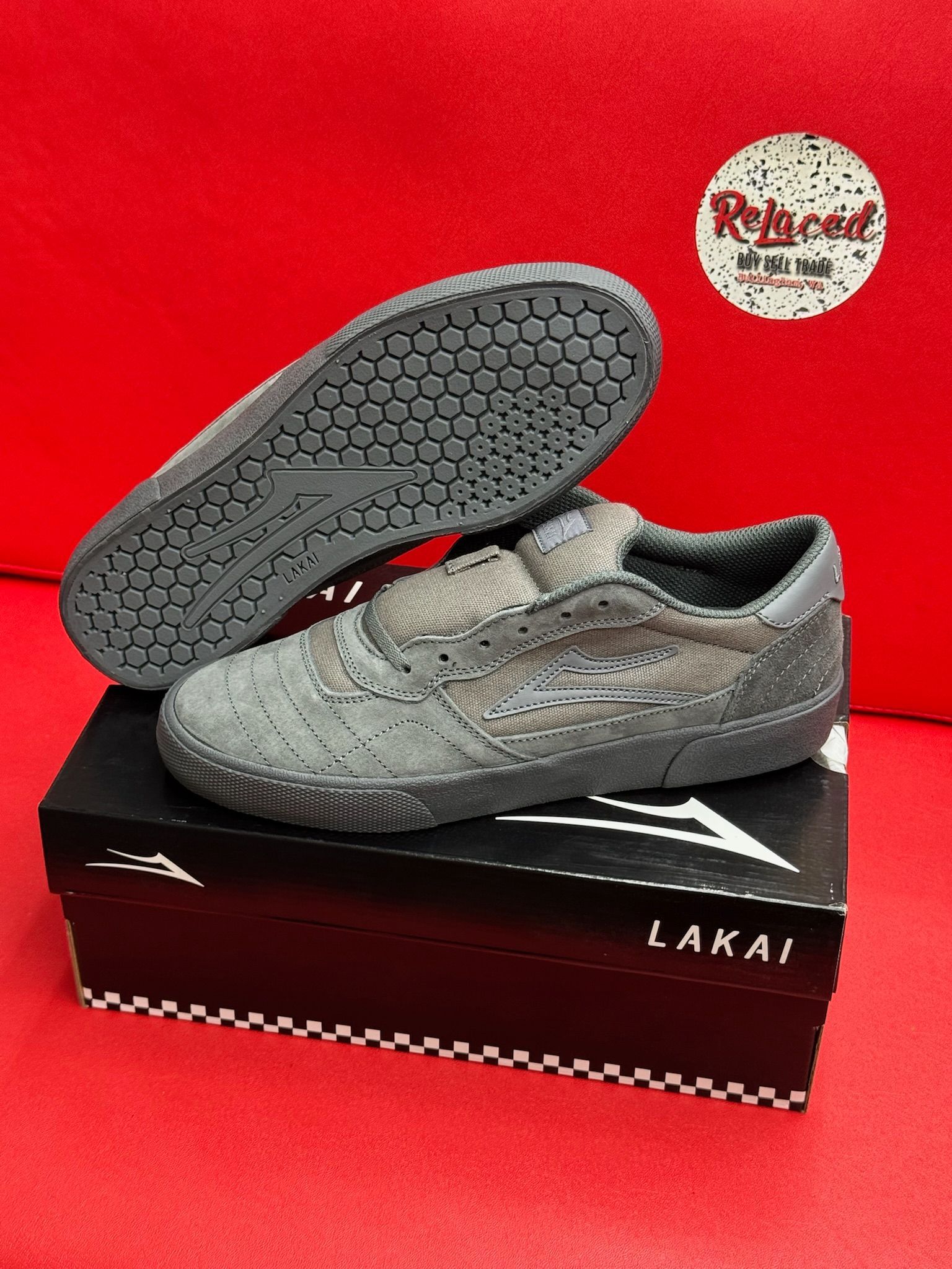 8.5M Lakai Cambridge Charcoal Suede