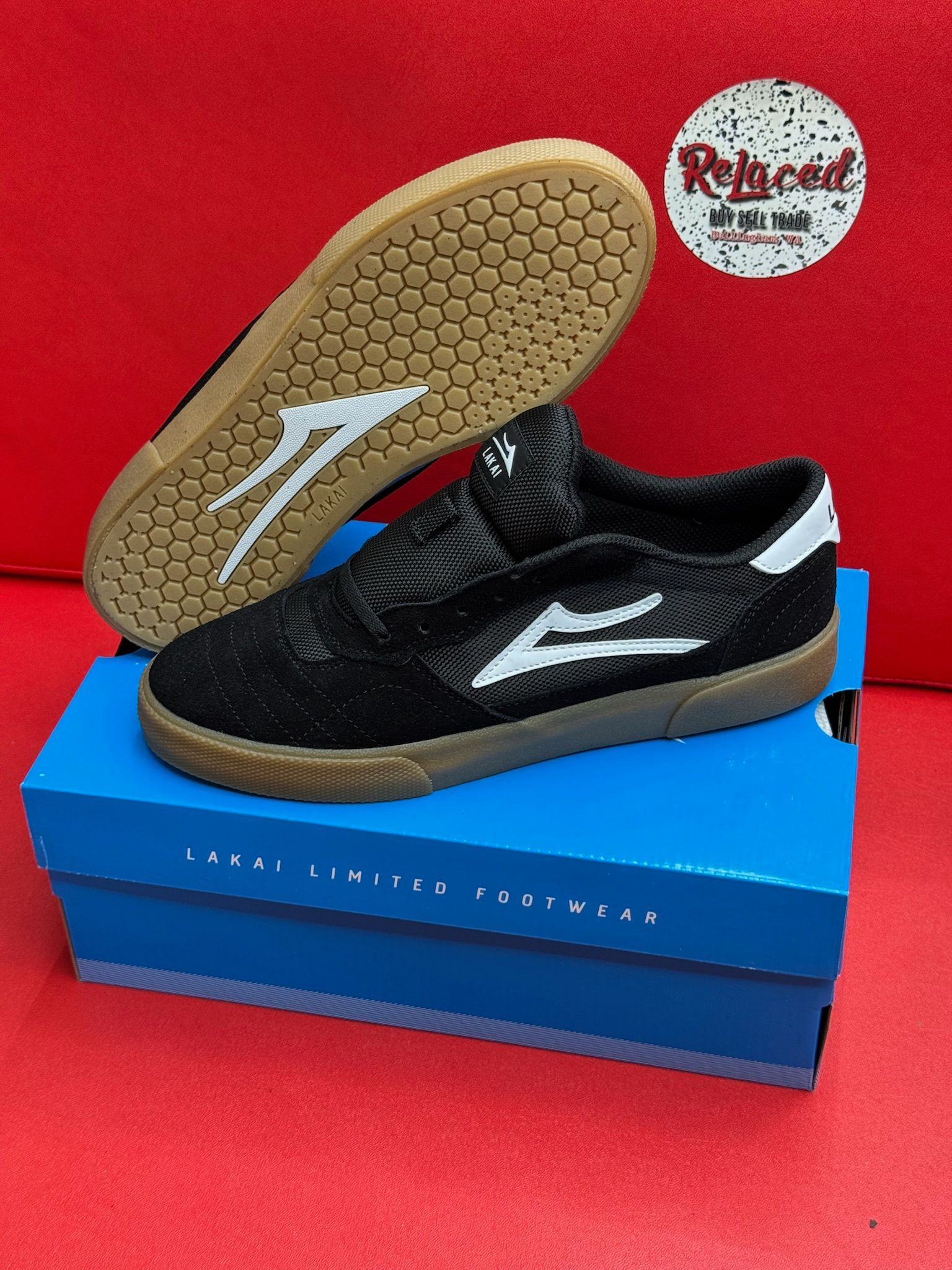 9M Lakai Cambridge Black/Gum Suede