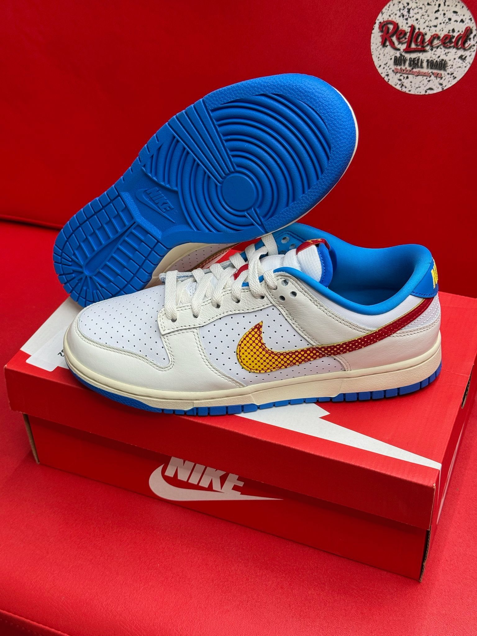 8M Nike Dunk Low Retro Pop Art Sail Photo Blue