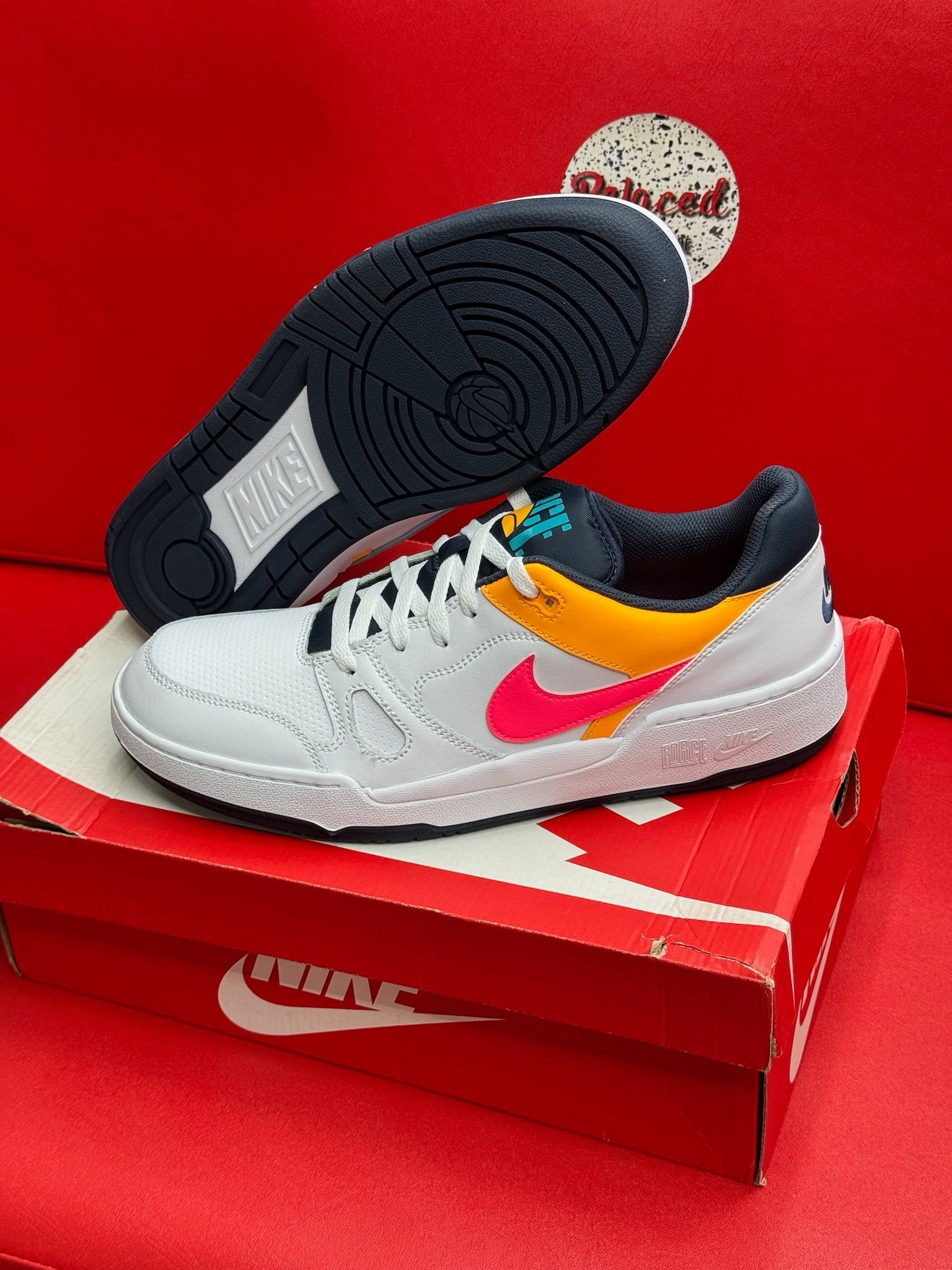 11.5M Nike Full Force Low Wht Thunder Blue Dusty Cactus Racer Pink