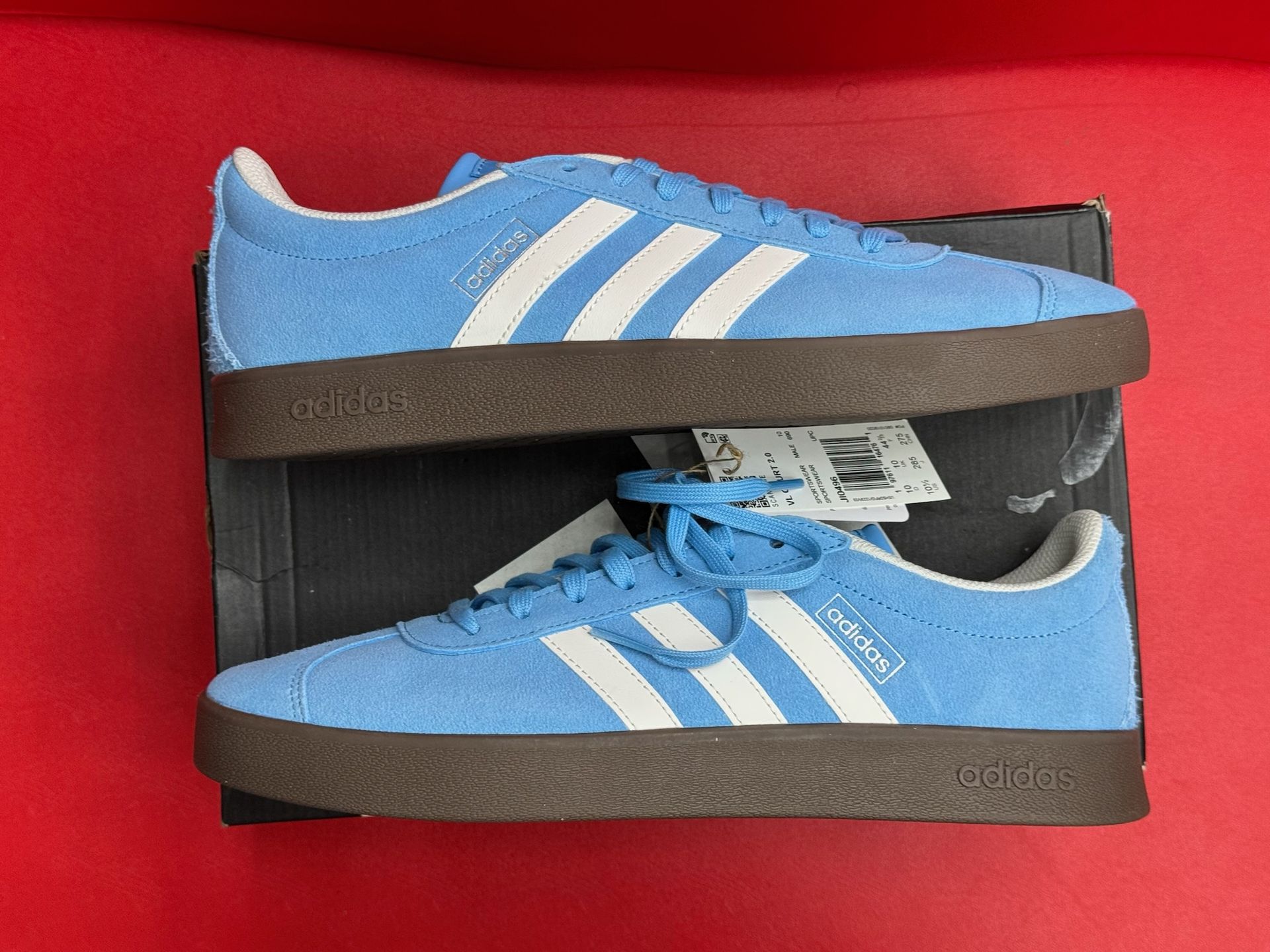 10.5M Adidas VL Court 2.0 Semi Blue Burst Core White Gum