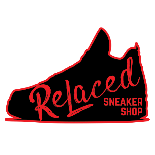 Black sneaker silhouette with red 