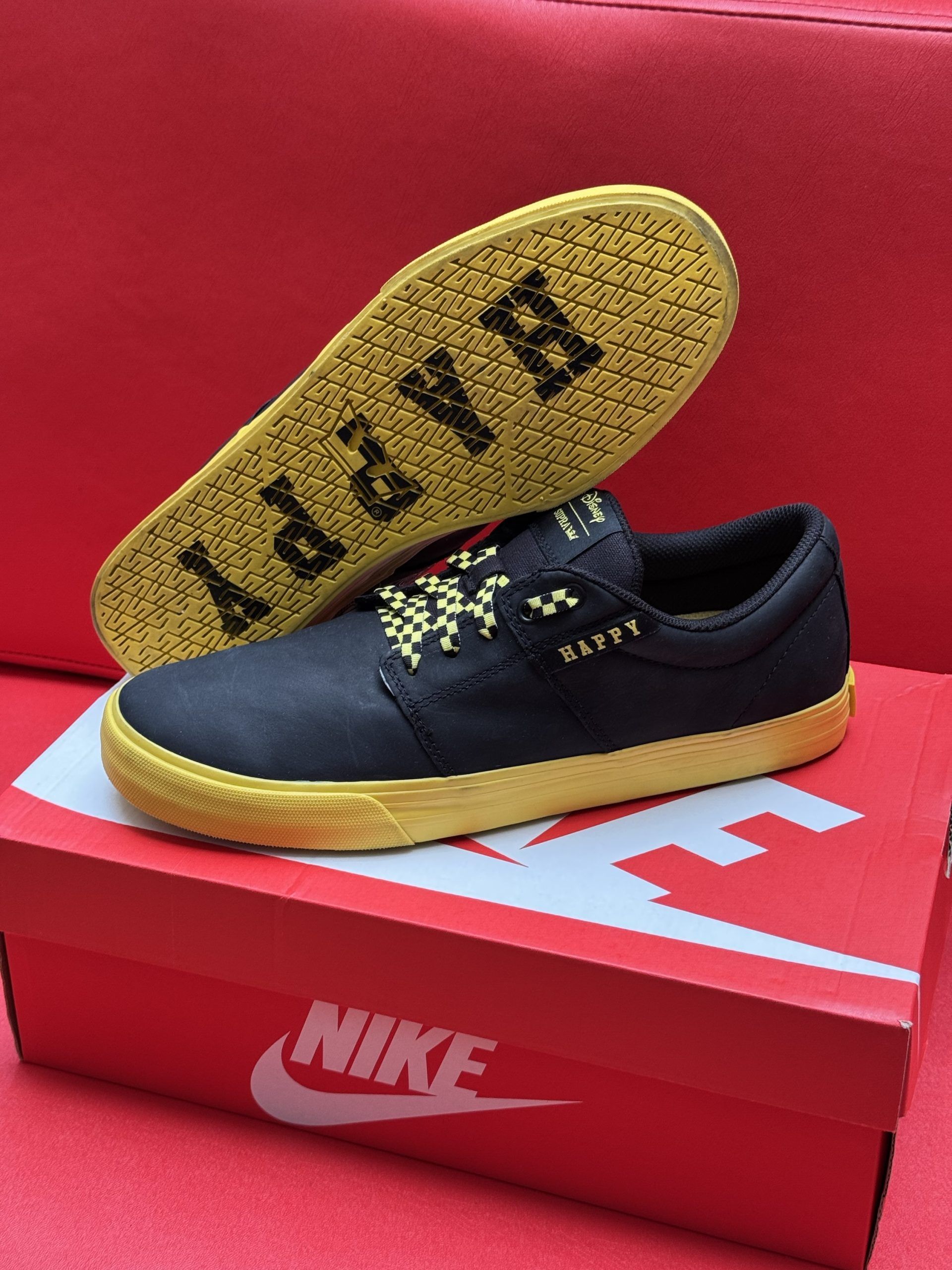 Black and yellow sneaker with 