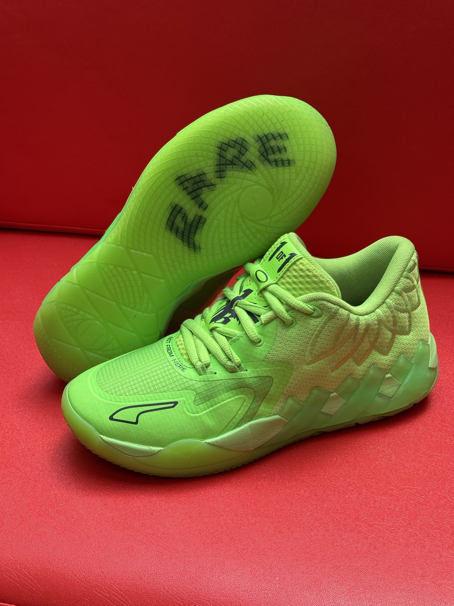 Lime green sneakers with 