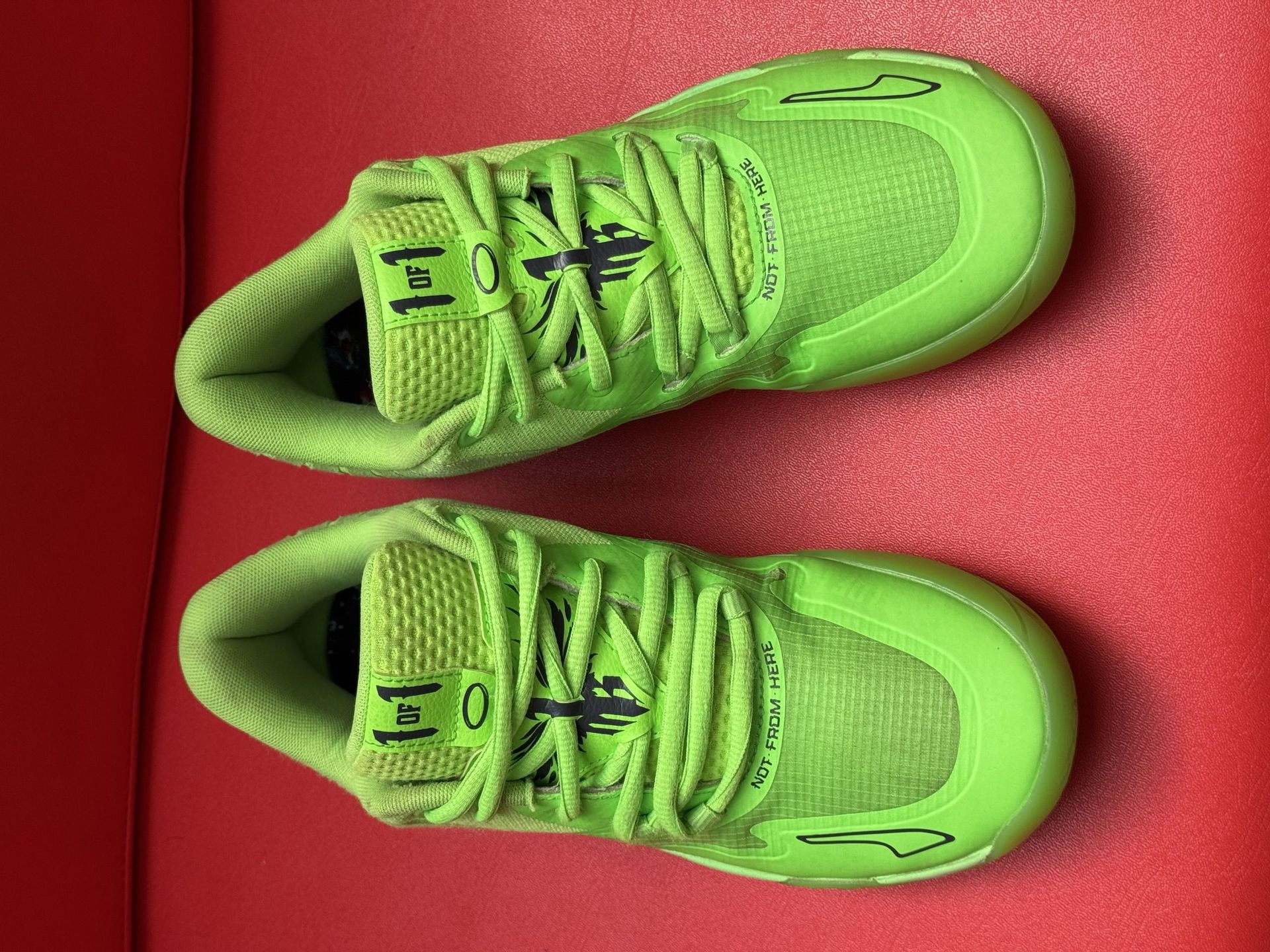 Lime green sneakers with 