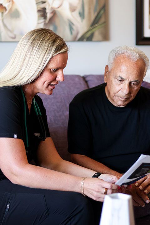 nurse reading  paper
