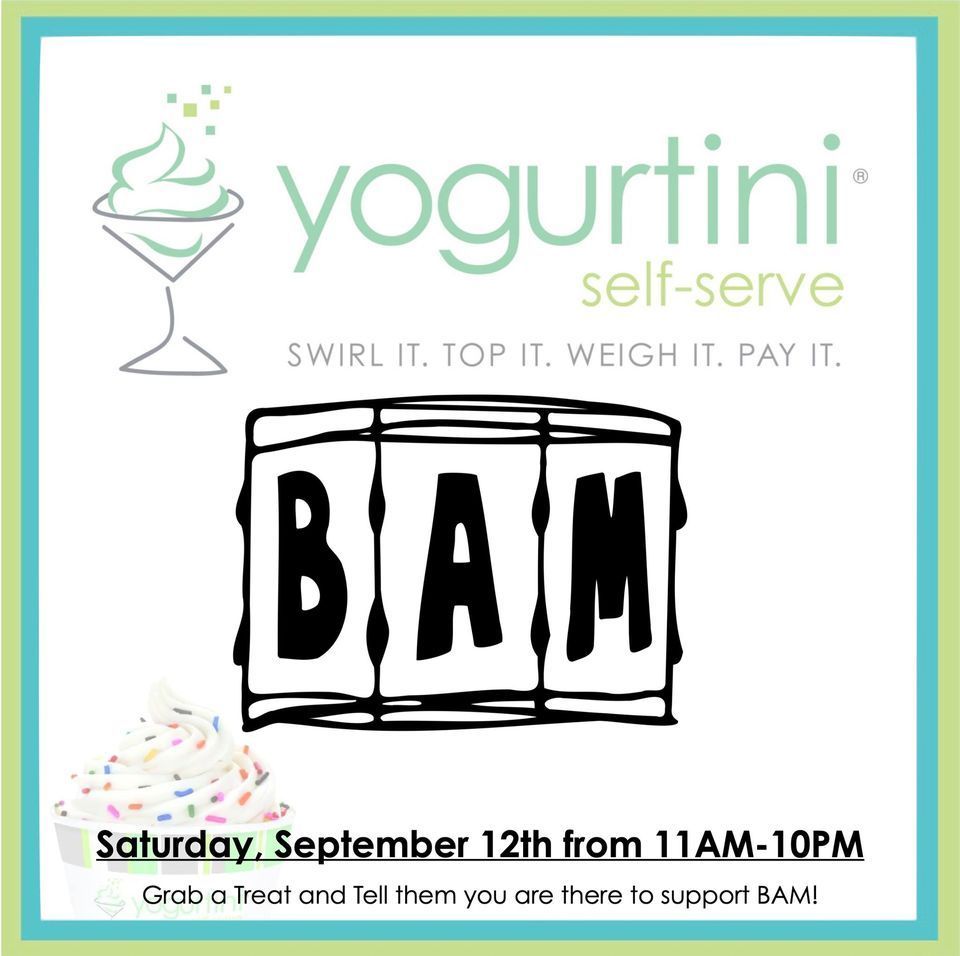 An advertisement for yogurtini self-serve yogurt