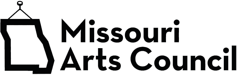 A black and white logo for the missouri arts council.