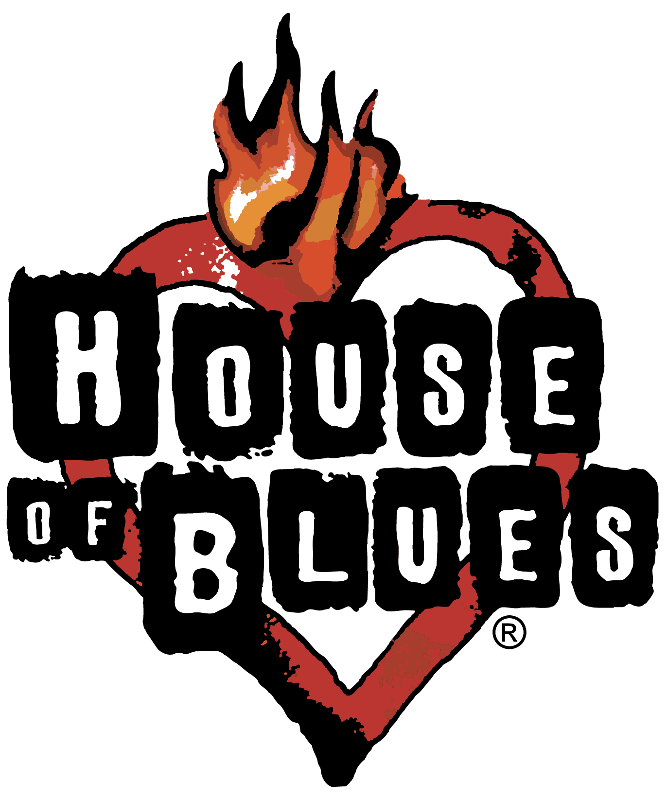 A logo for house of blues with a heart on it