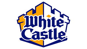 White Castle logo in blue and orange with stylized castle outline