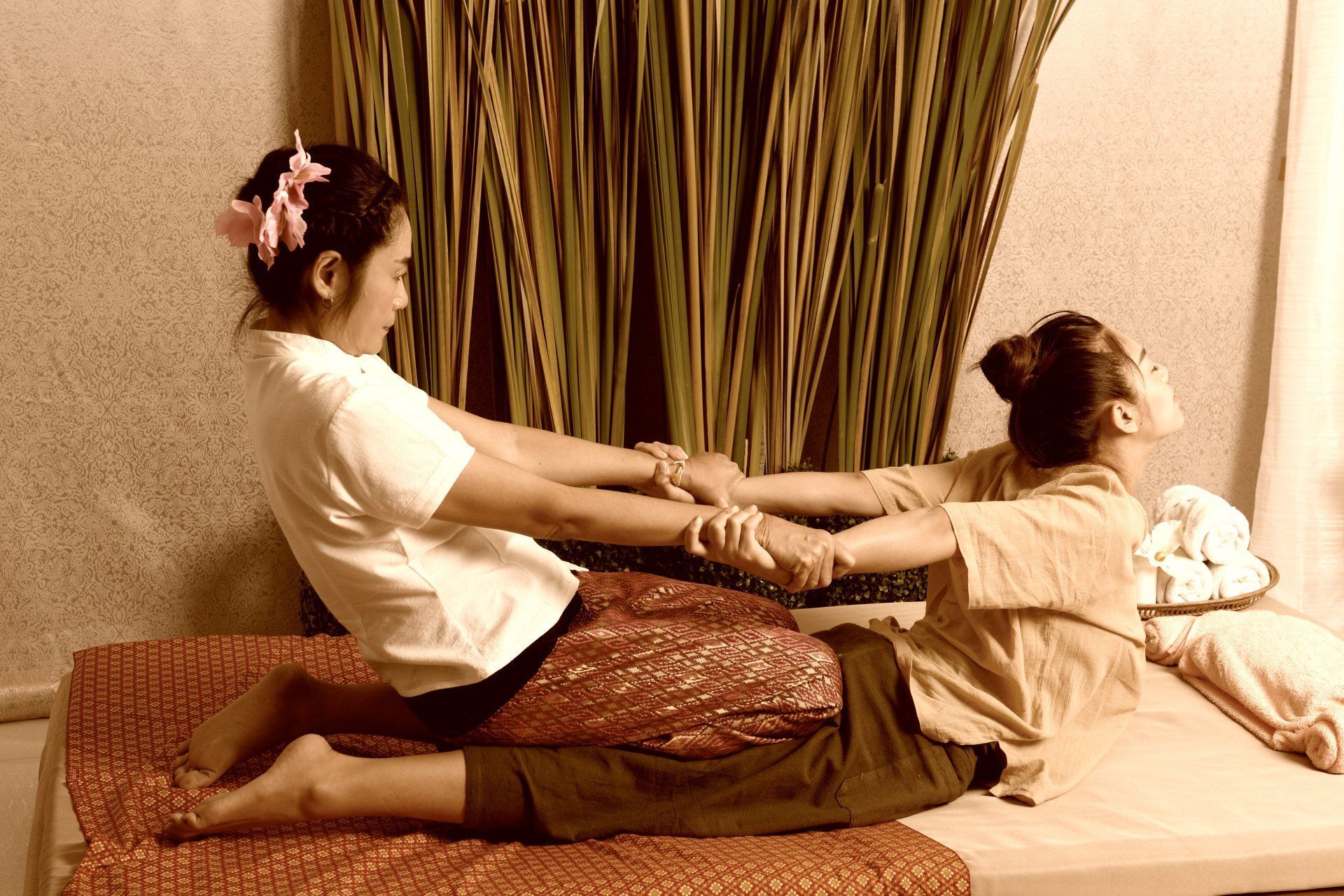 a woman getting a body massage