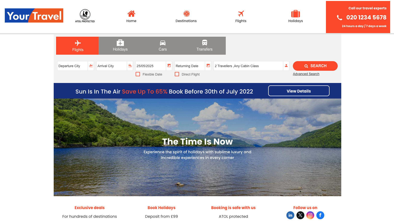 A screenshot of a website called your travel