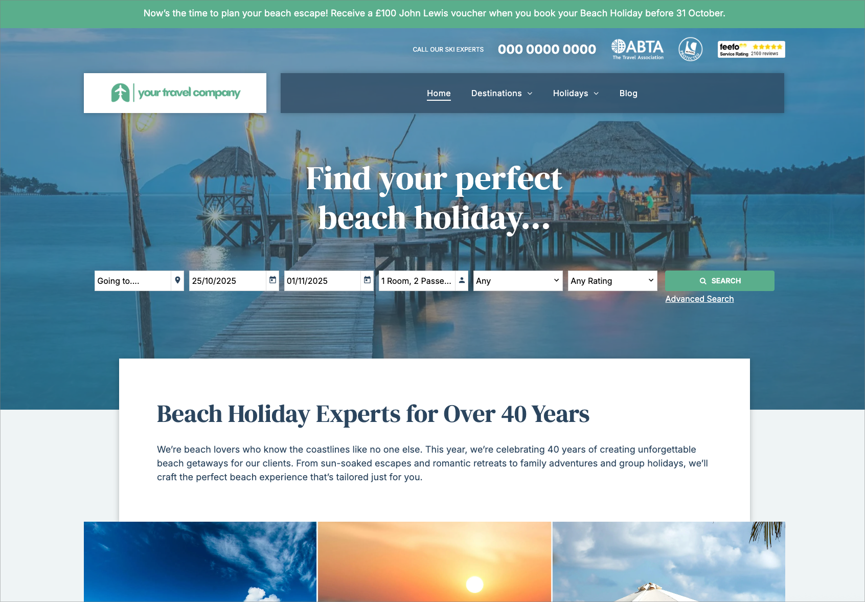 A screenshot of a website showing a variety of hotels.