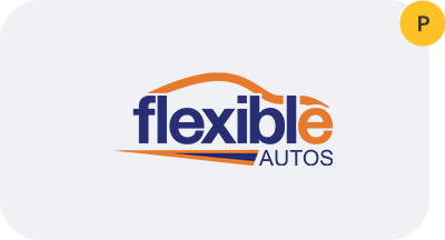 A logo for flexible autos is shown on a white background.