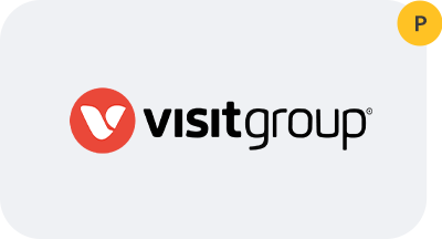 The visit group logo is on a white background.