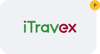The i travex logo is green and red on a white background.
