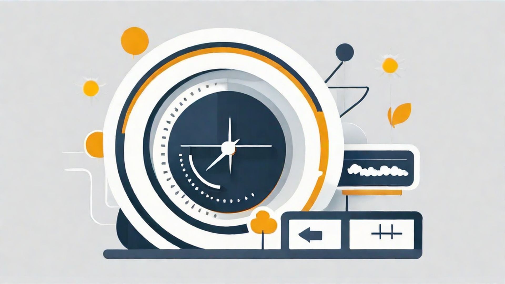 An illustration of a clock with a magnifying glass around it.