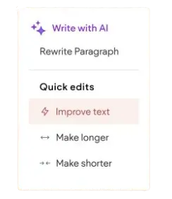 A screenshot of a website that says write with ai