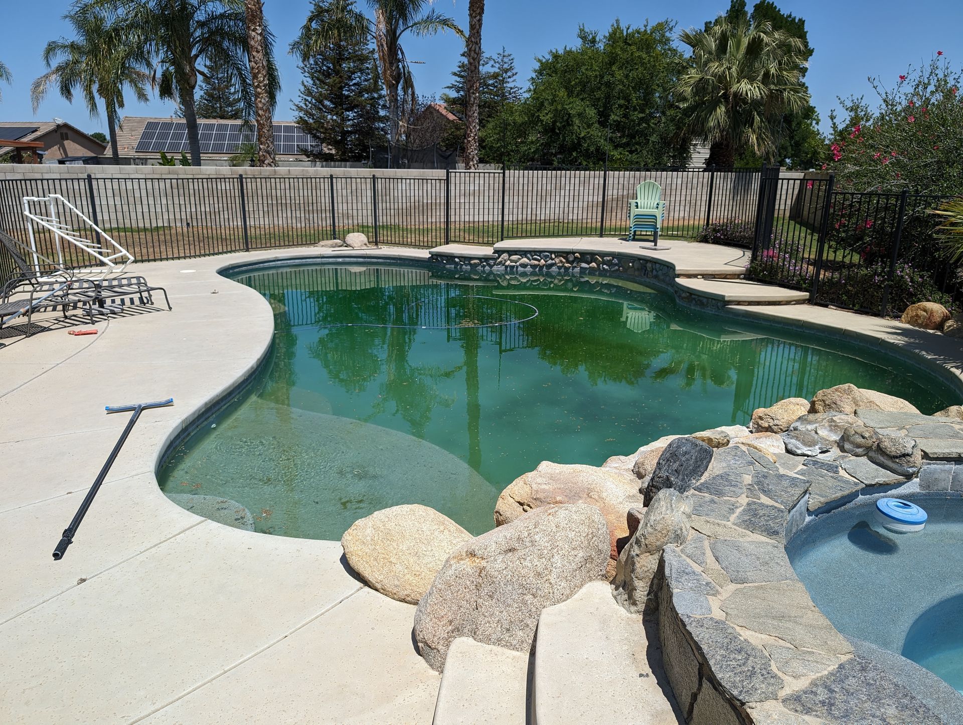 Bakersfield CA Pool Before Photo is a very dirty pool.