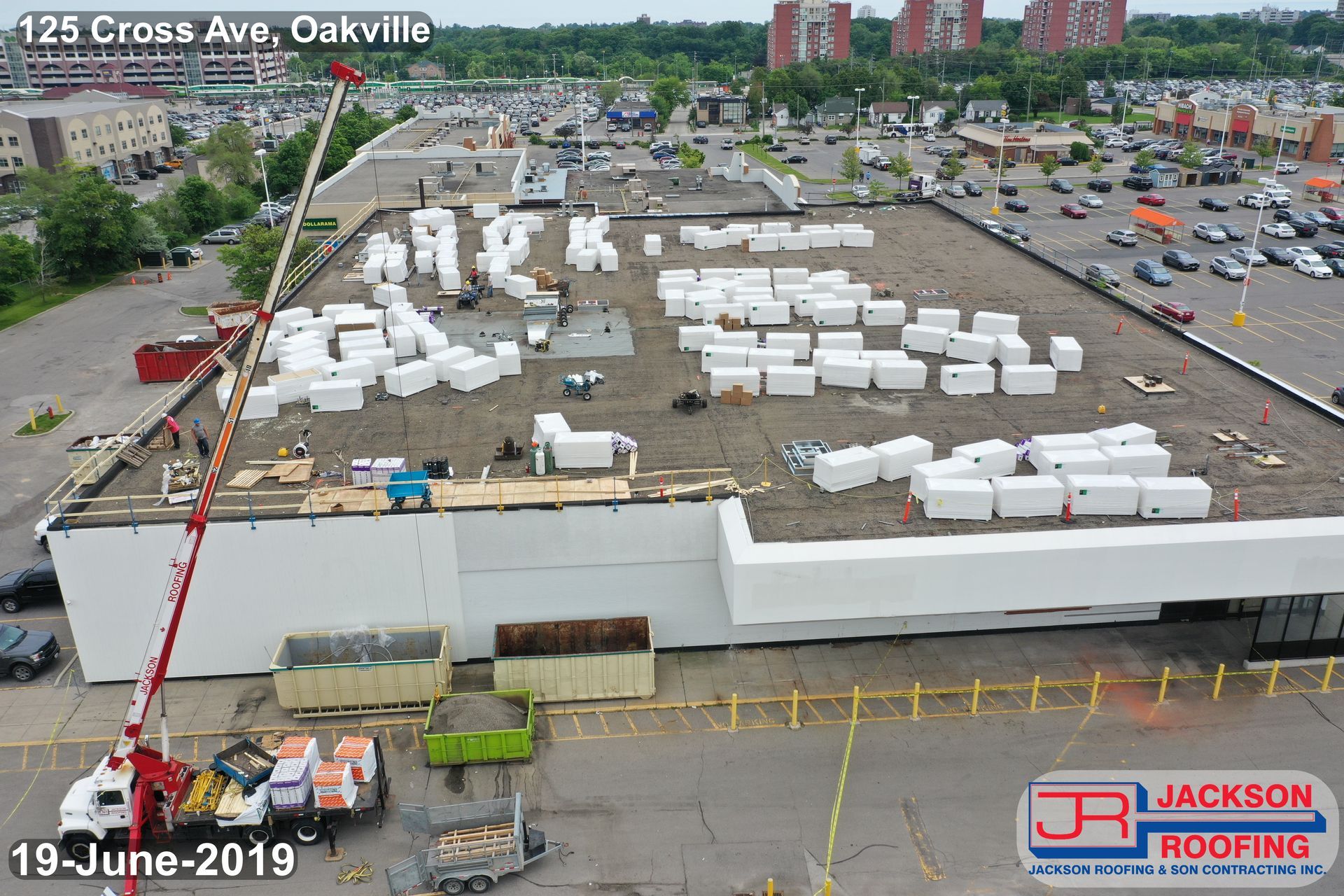 An aerial view of a building under construction in oakville