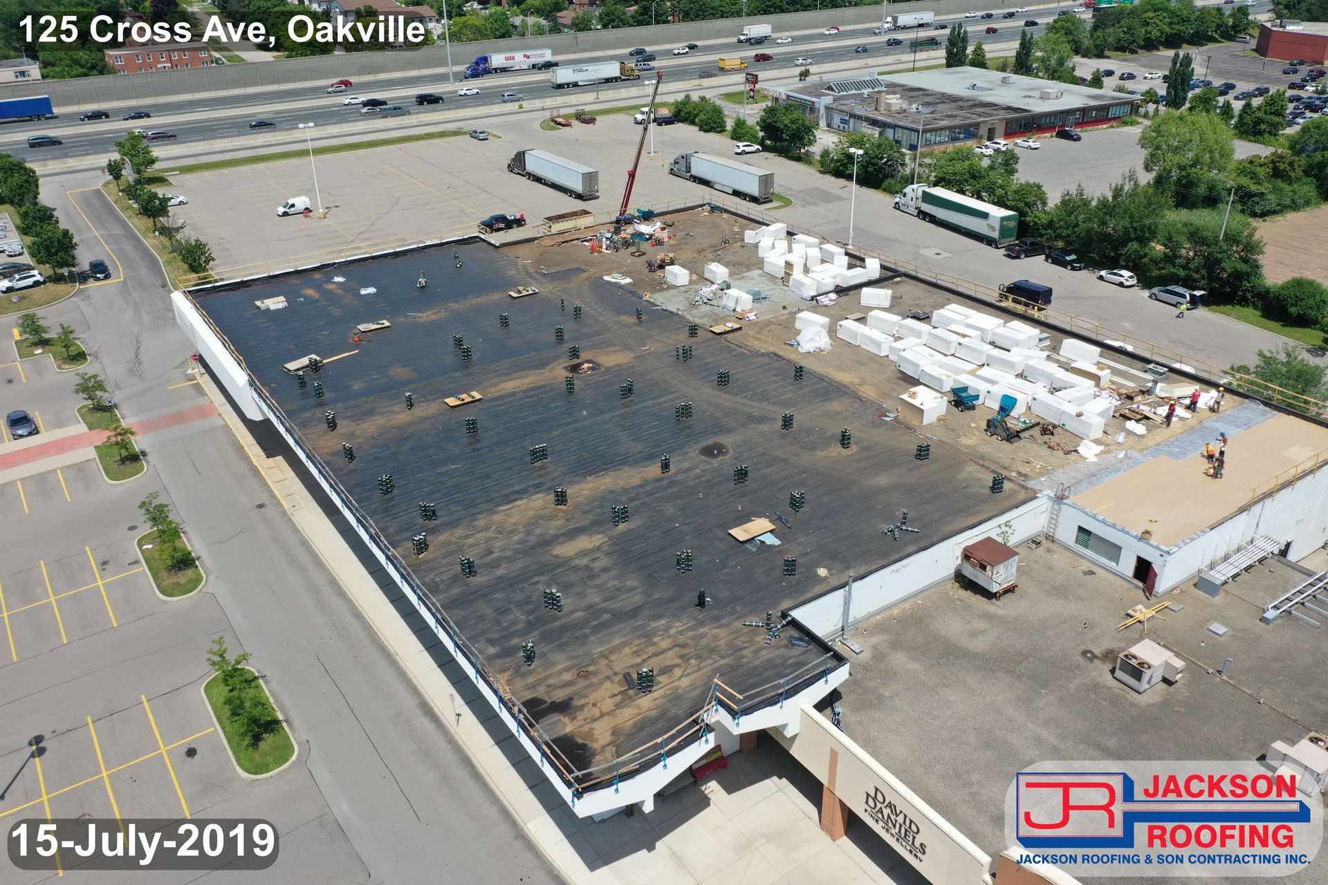 An aerial view of a building under construction on july 15th 2019
