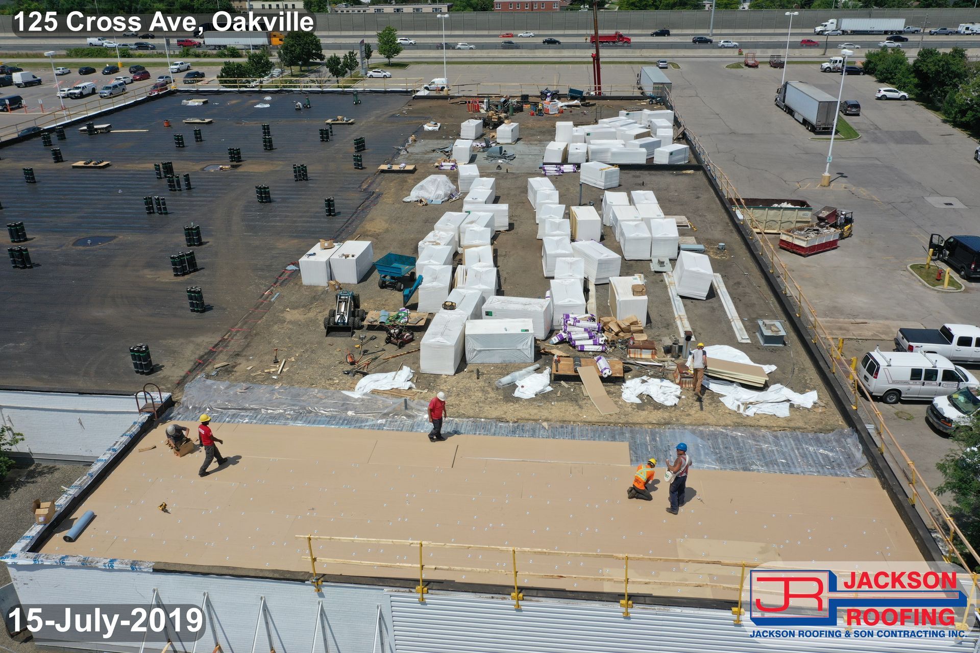 An aerial view of a building under construction in oakville