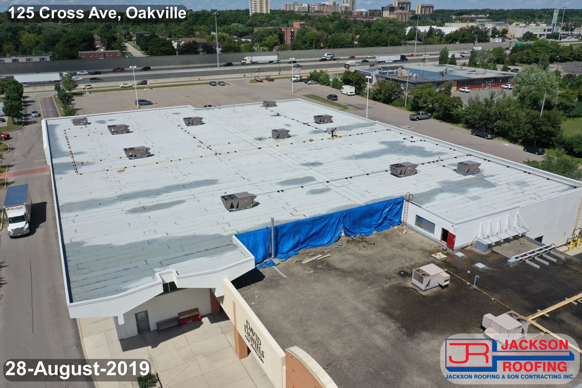 An aerial view of 125 cross ave oakville on august 28th 2019