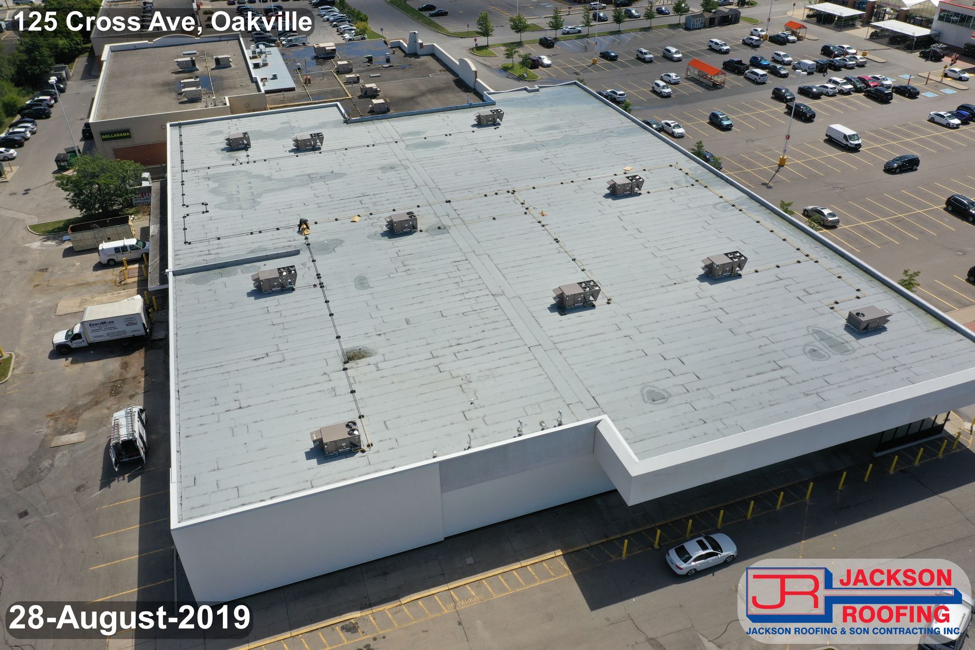 An aerial view of 125 cross ave oakville on august 28th 2019