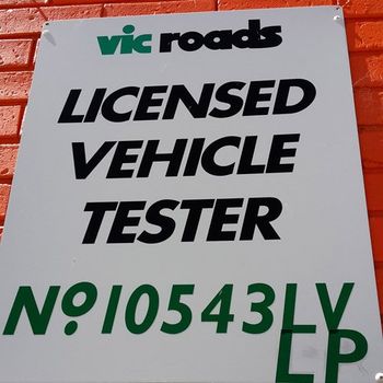 licensed vehicle tester sign