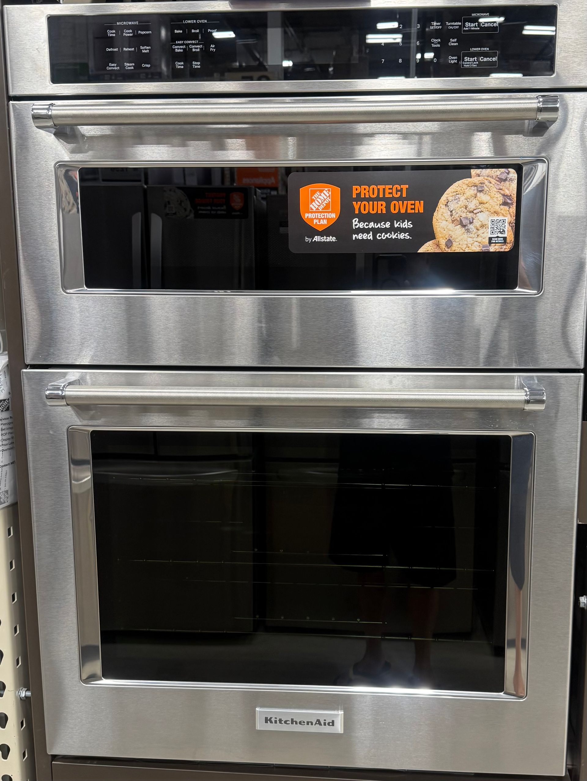 Stainless steel KitchenAid double oven.