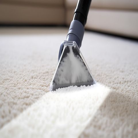 Carpet being cleaned using vacuum