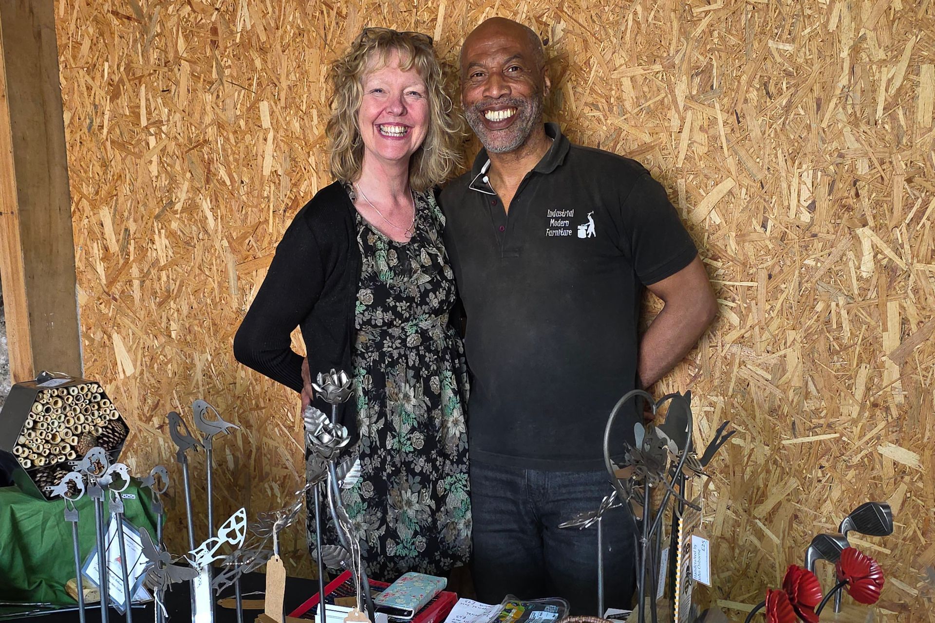 John andKarenon their stand