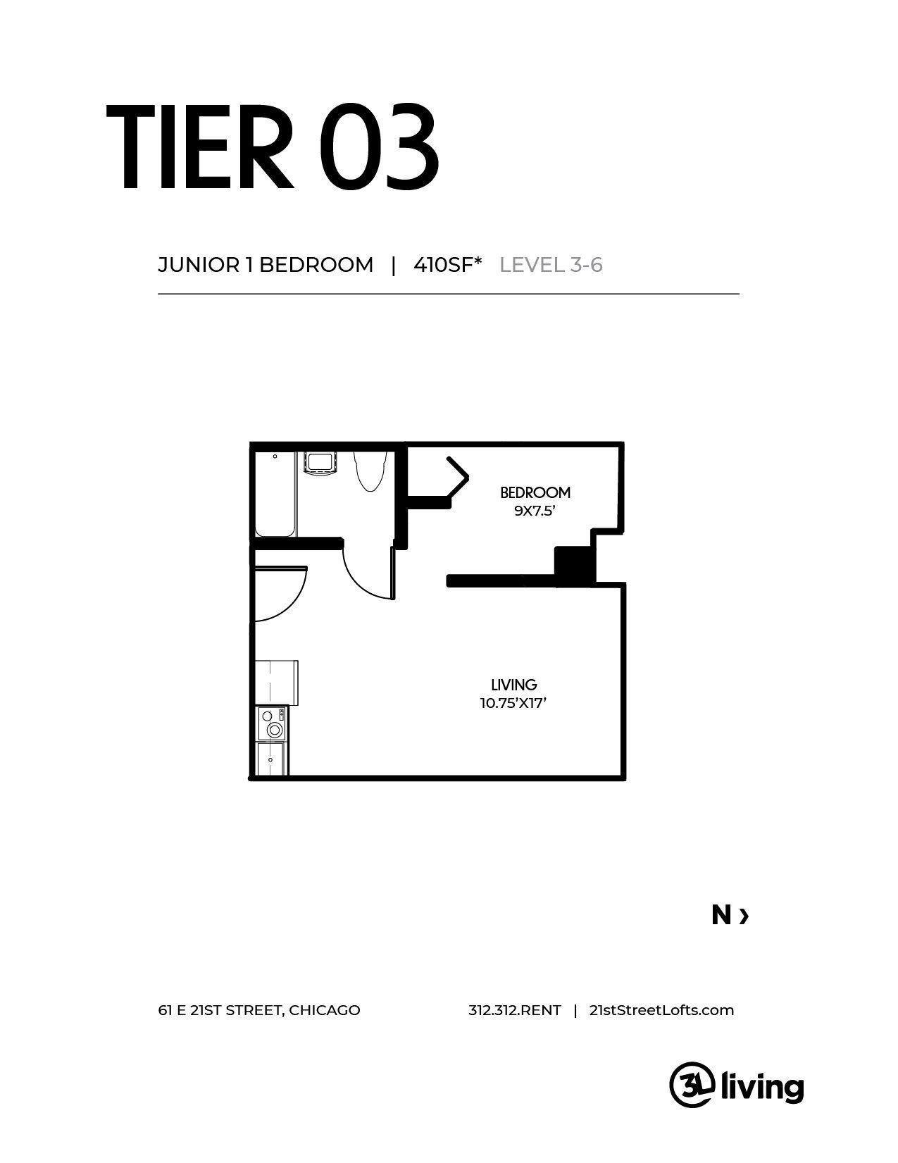 A black and white floor plan of a bedroom apartment.