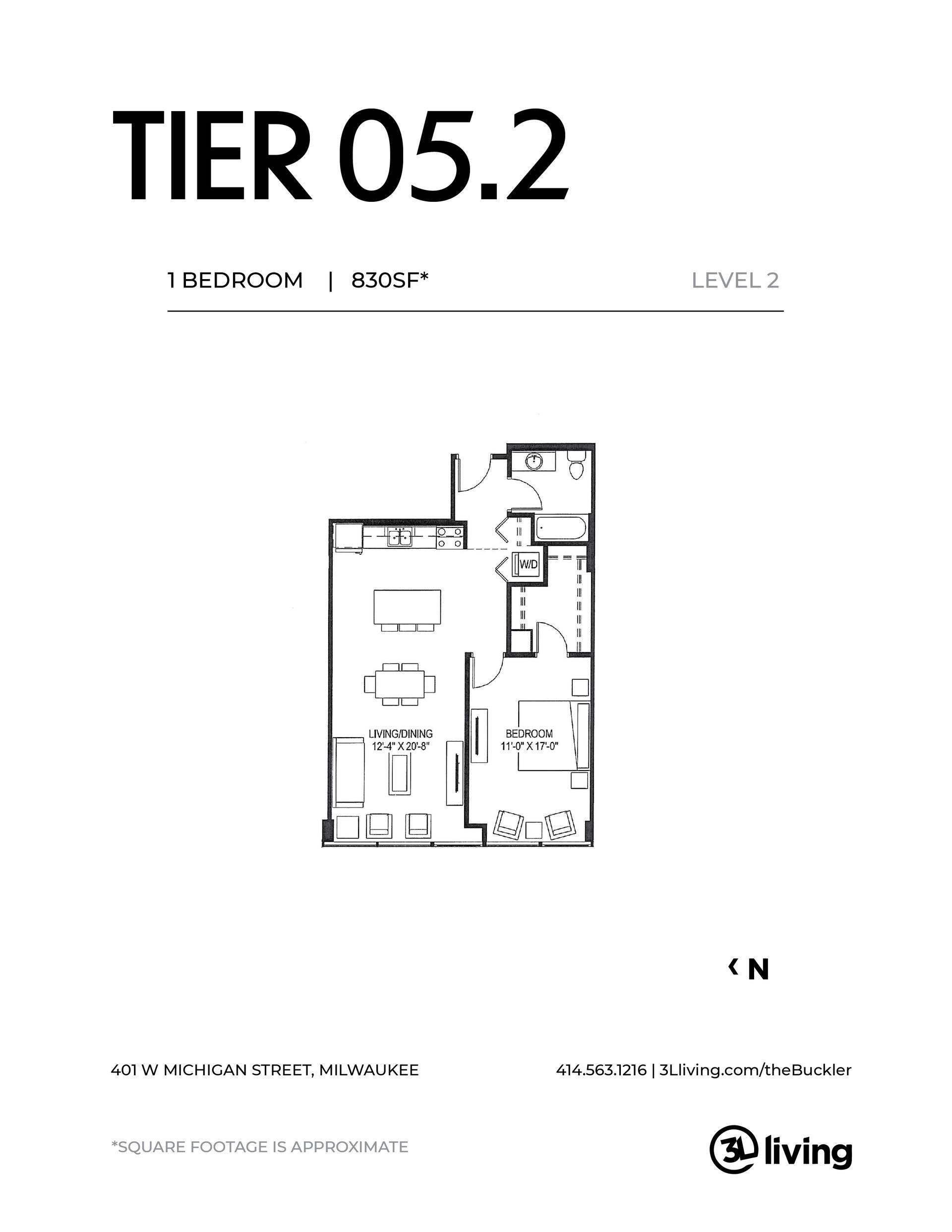 A black and white floor plan of a one bedroom apartment.