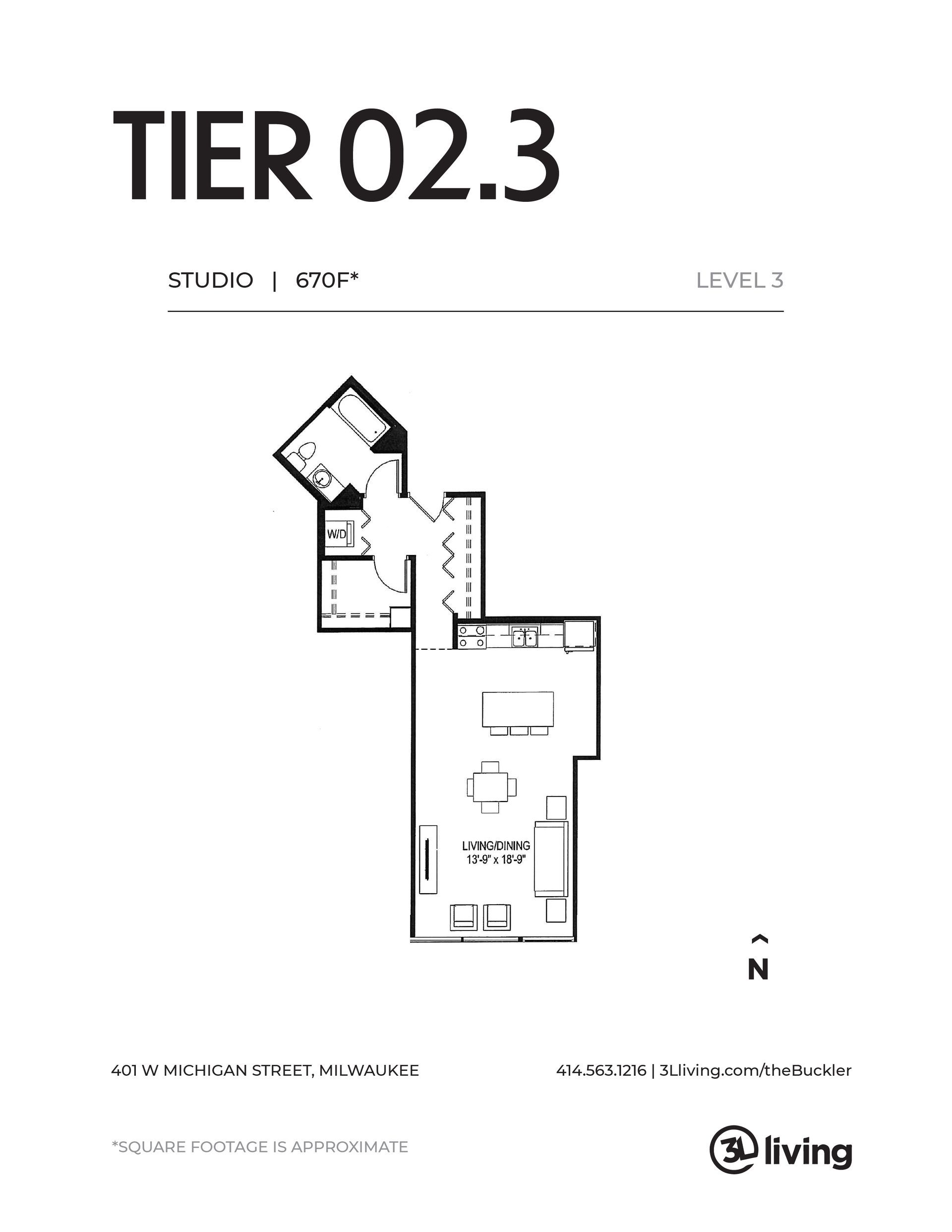 A black and white floor plan of a small apartment.