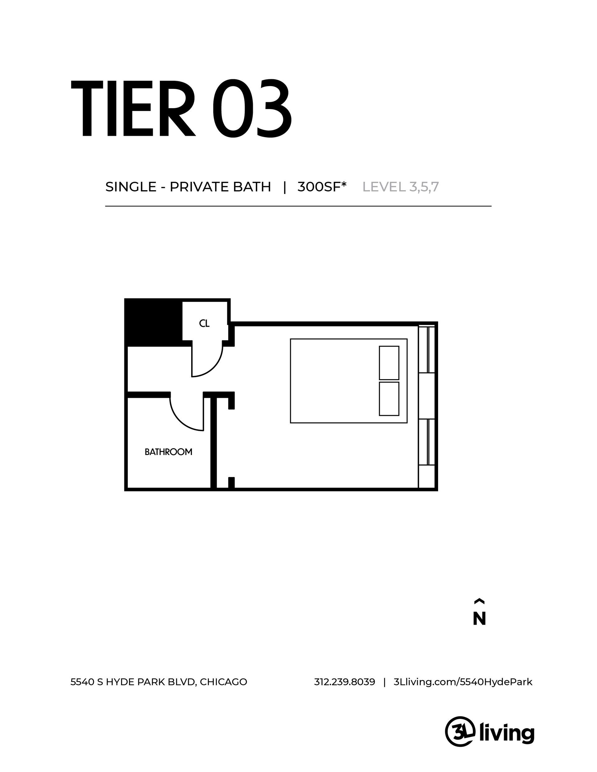 A black and white floor plan of a room with a bed and a window.