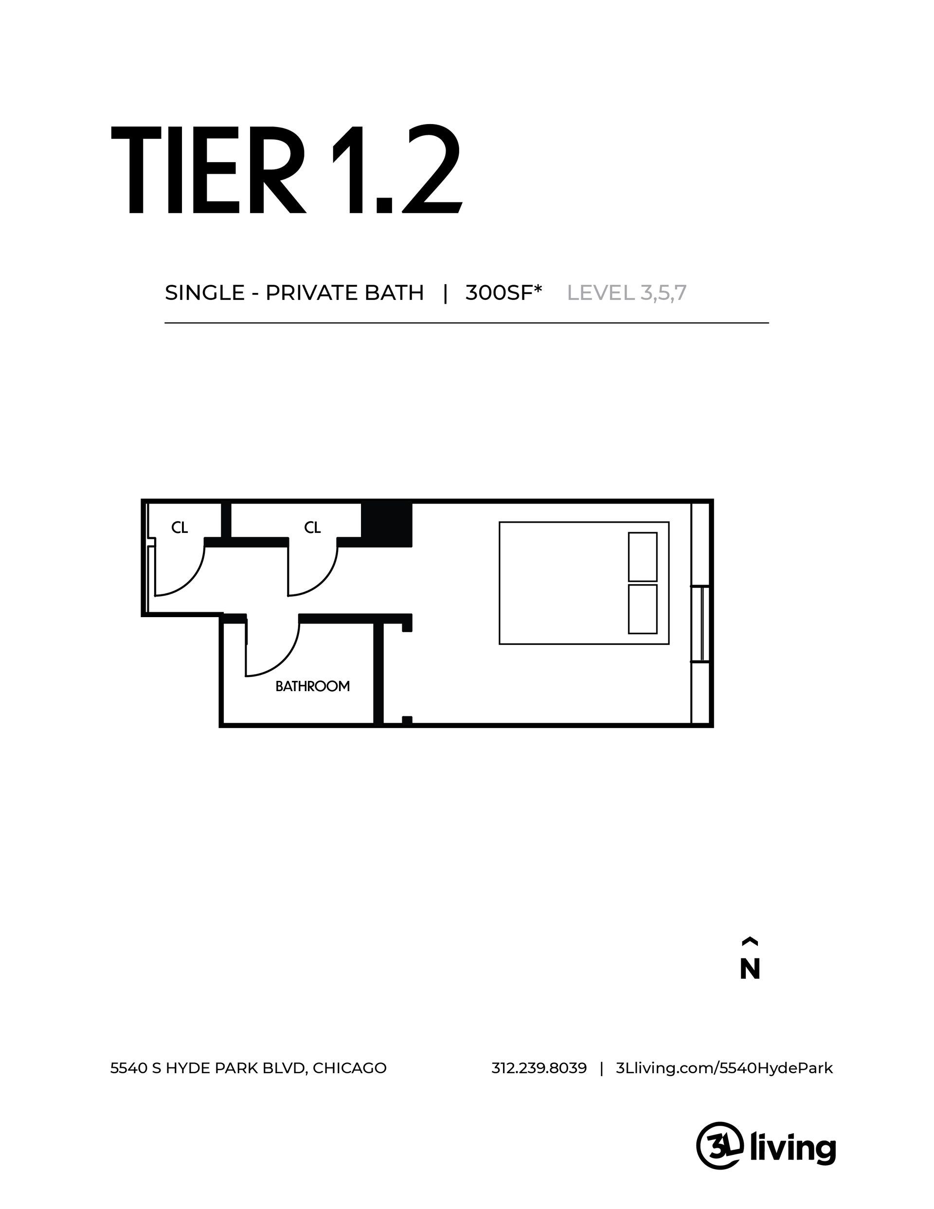 A black and white floor plan of a small apartment.