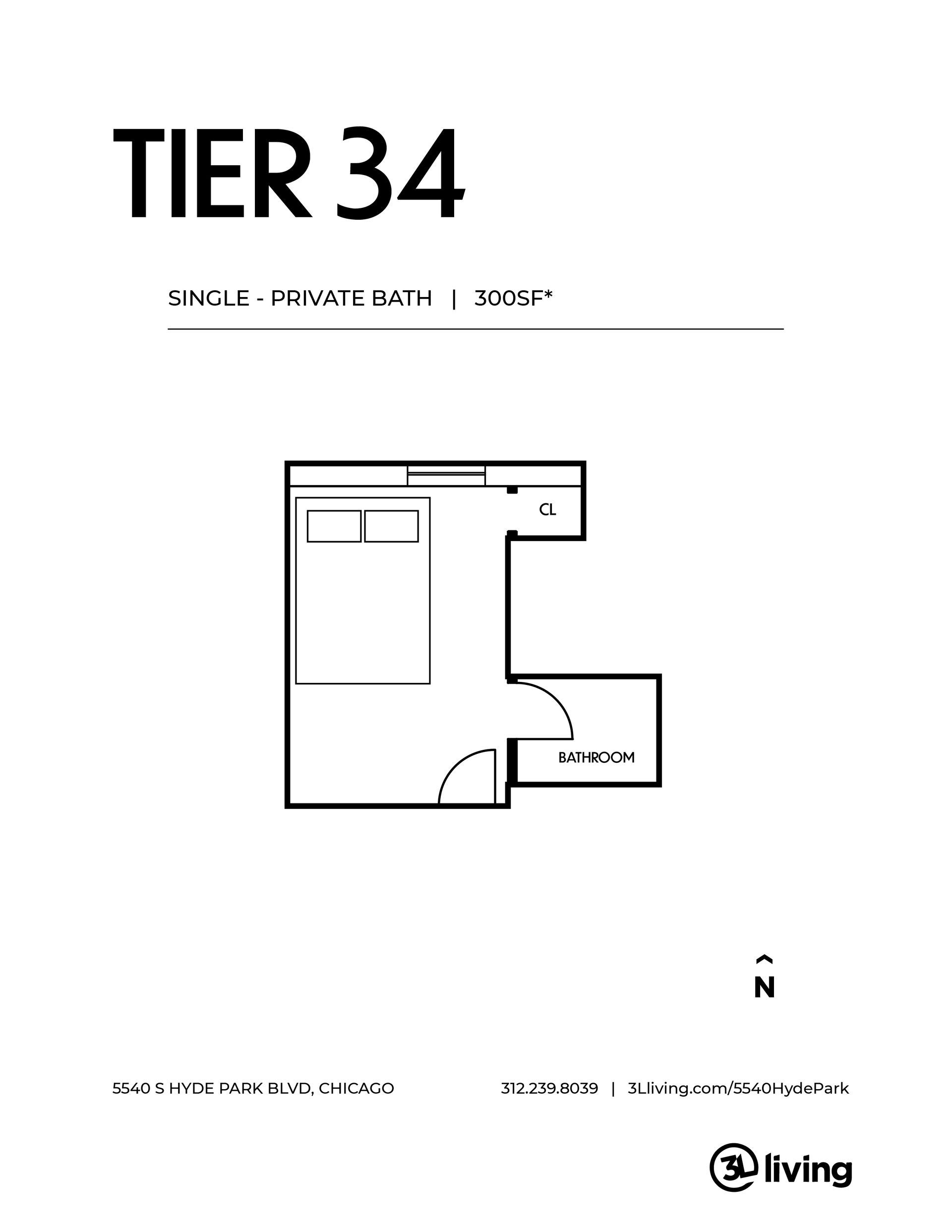 A black and white floor plan of a bedroom with a bed.