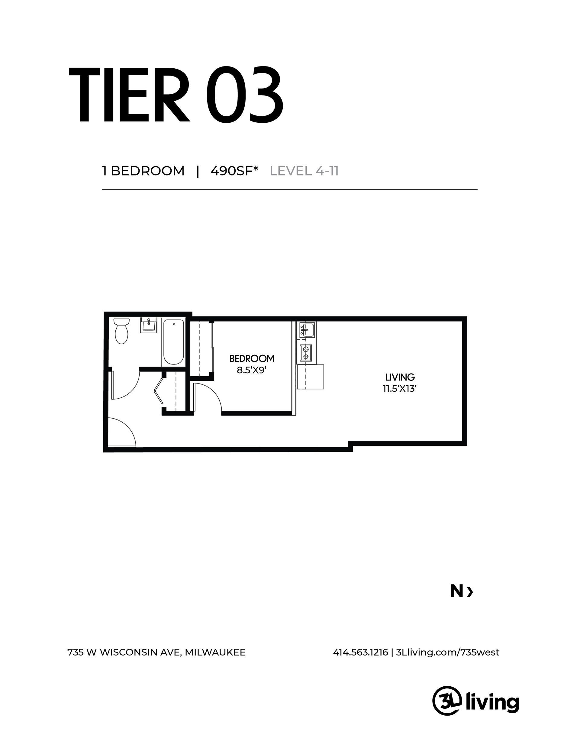 A black and white floor plan of a bedroom apartment.