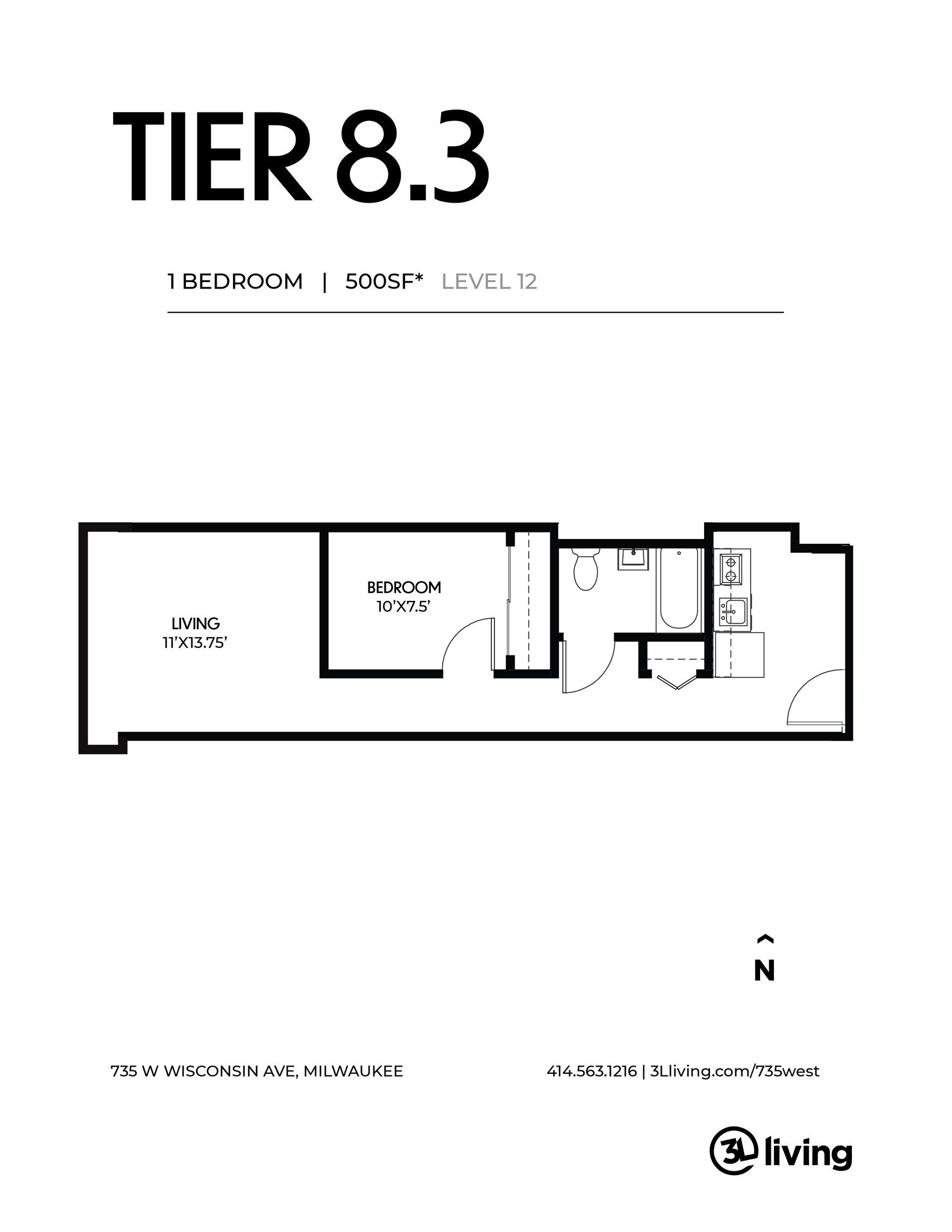 A black and white floor plan of a bedroom apartment.