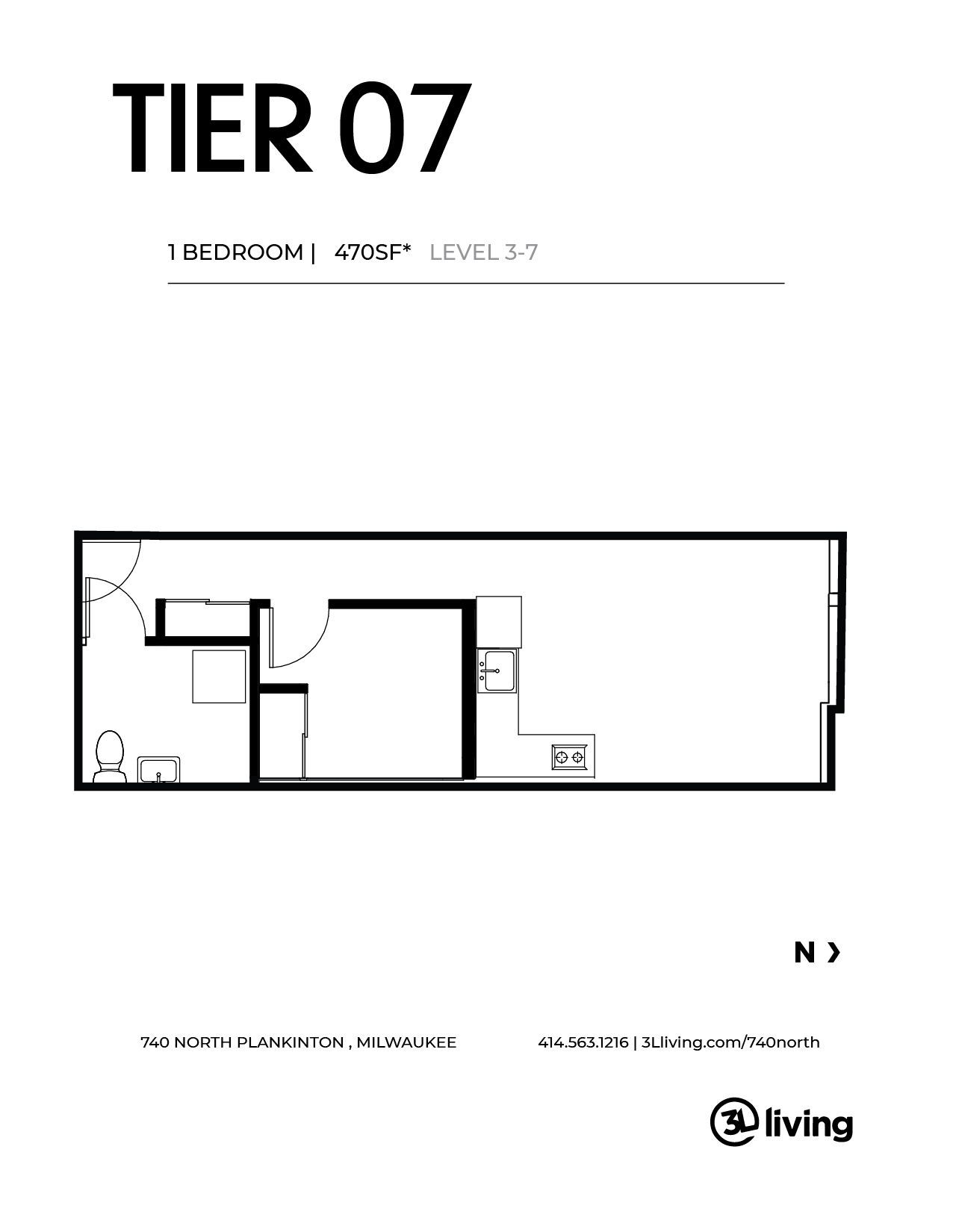 A black and white floor plan of a bedroom apartment.