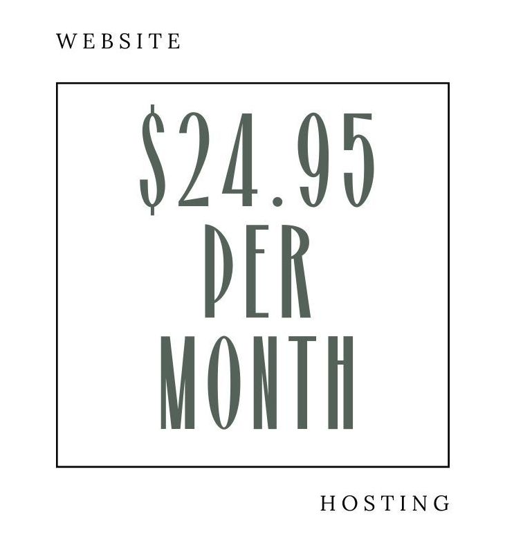 A sign that says `` website $ 24.95 per month hosting ''.